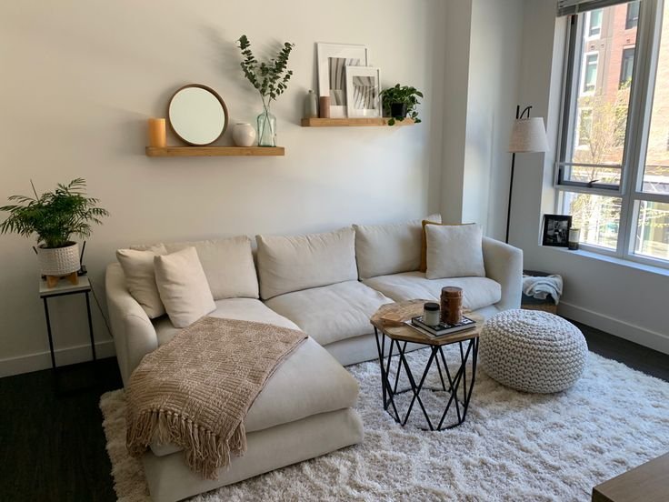 Use Floating Shelves as Decor Over the Couch